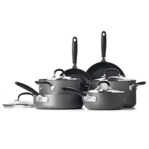 OXO Good Grips 10-Piece Hard-Anodized Aluminum Nonstick Cookware Set in Gray