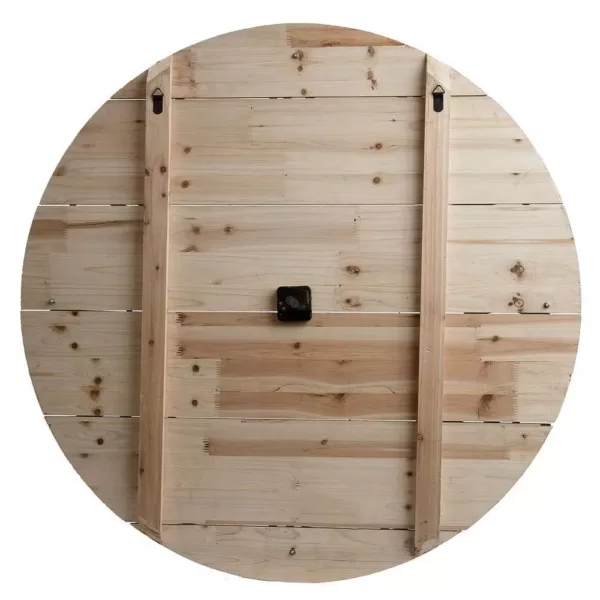 Pinnacle Wood Plank Frameless Washed Gray Wall Clock