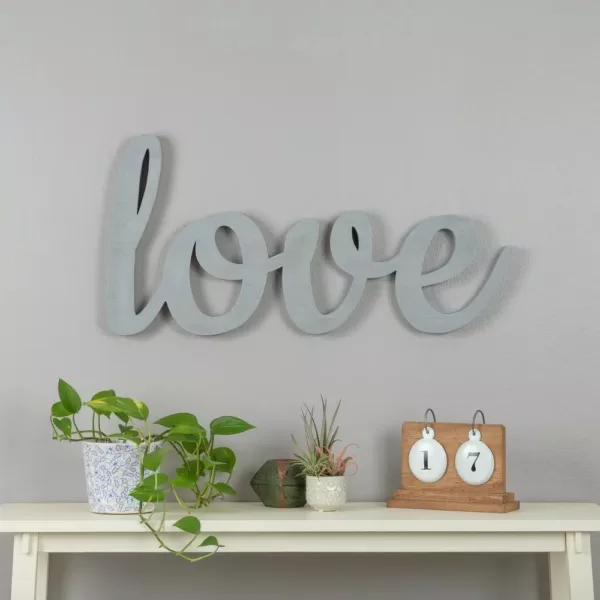 Pinnacle Love Grey Wood Decorative Sign