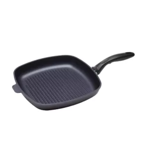 Swiss Diamond Classic Series Induction 12 in. Cast Aluminum Nonstick Grill Pan in Gray