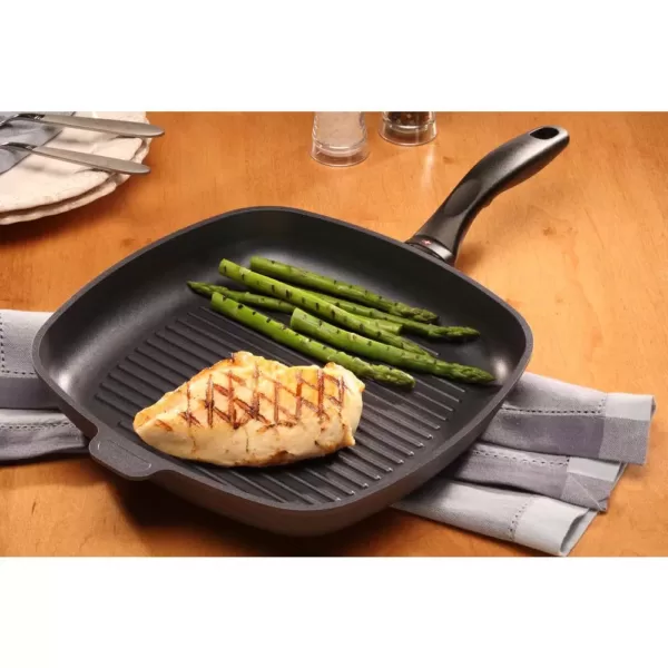 Swiss Diamond Classic Series Induction 12 in. Cast Aluminum Nonstick Grill Pan in Gray