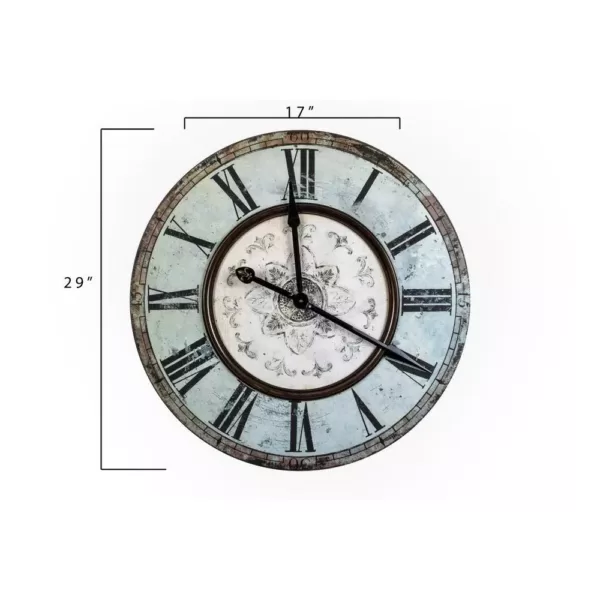 3R Studios Distressed Mint Green Wood Wall Clock
