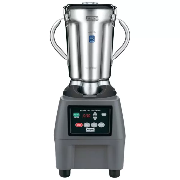 Waring Commercial CB15 128 oz. 3-Speed Grey Blender with 3.75 HP and Electronic Touchpad Controls with Timer
