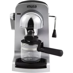 IMUSA 4-Cup Grey Espresso and Cappuccino Machine with Milk Frothier