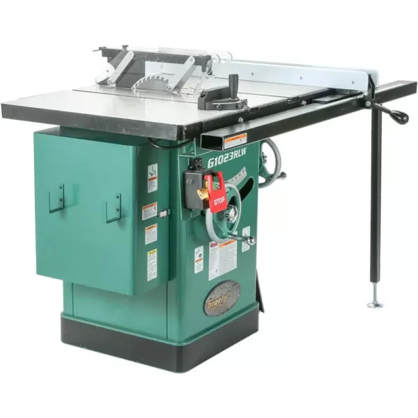 Grizzly Industrial 10 in. 3 HP 240-Volt Cabinet Left-Tilting Table Saw
