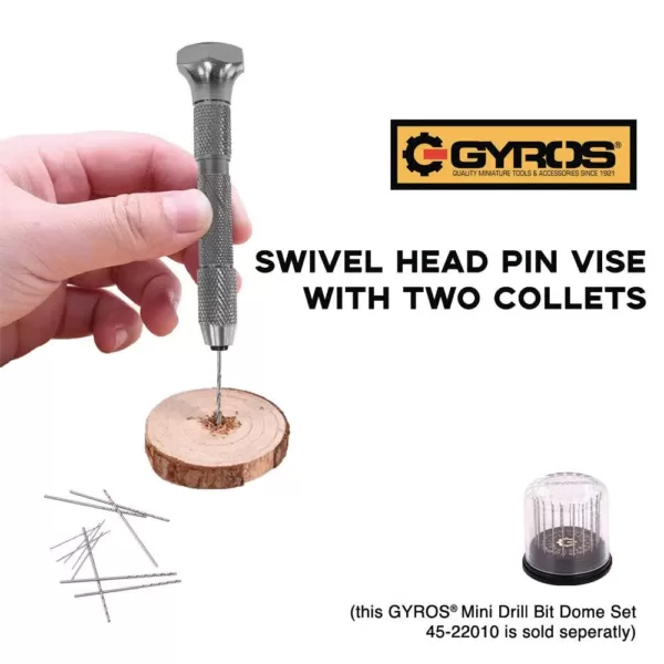 Gyros Swivel Head Pin Vise with 2 Collets