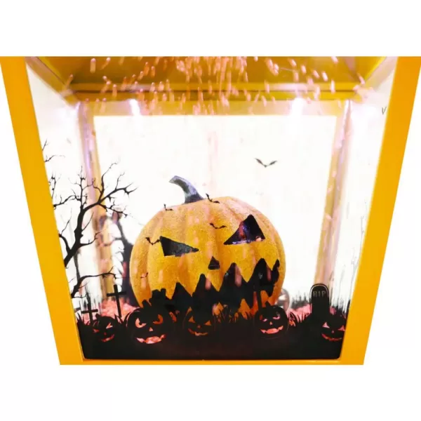 Haunted Hill Farm 71 in. Orange Jack-O-Lantern Halloween Lamp Post with Animation and Spooky Music