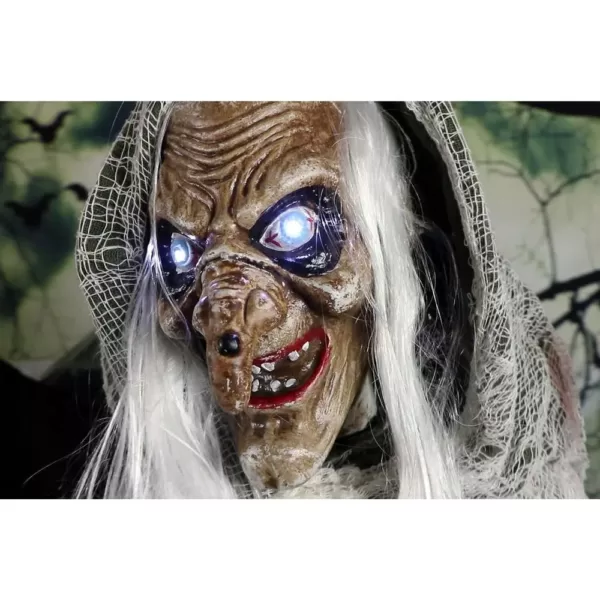 Haunted Hill Farm 5 ft. Animatronic Talking Evil Witch Halloween Prop