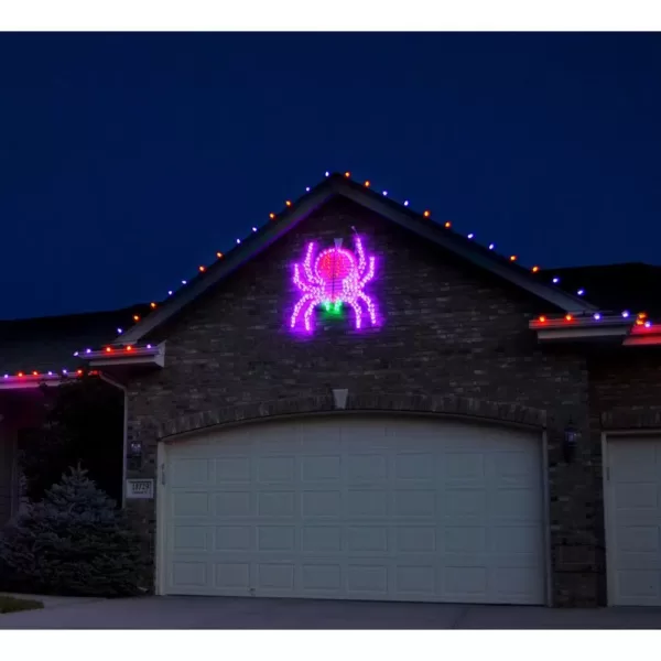 Haunted Hill Farm 48 in. x 40 in. Creepy Crawling Spider Indoor/Outdoor LED Halloween Window Light