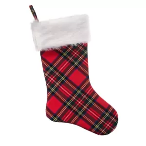 Haute Decor HangRight 18.7 in. Polyester Plaid Stocking (2-Pack)