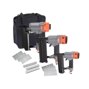 HDX Pneumatic Finishing Nailer Kit with Canvas Bag (3-Piece)