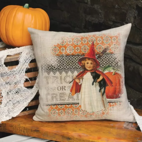 Heritage Lace Victorian Halloween Natural Graphic Polyester 18 in. x 18 in. Throw Pillow