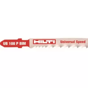 Hilti 4.25 in. 5 TPI to 10 TPI UB 108 Bi-Metal T-Shank Premium Jig Saw Blade for Cutting Metal and Wood (5-Pack)