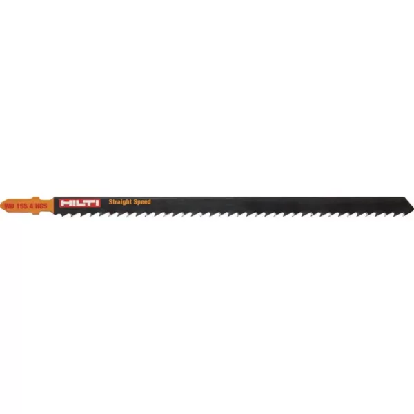 Hilti 6 in. 6 TPI WD 155 4 High Carbon Steel T-Shank Premium Jig Saw Blade for Cutting Wood Up to 160 mm Thick (5-Pack)