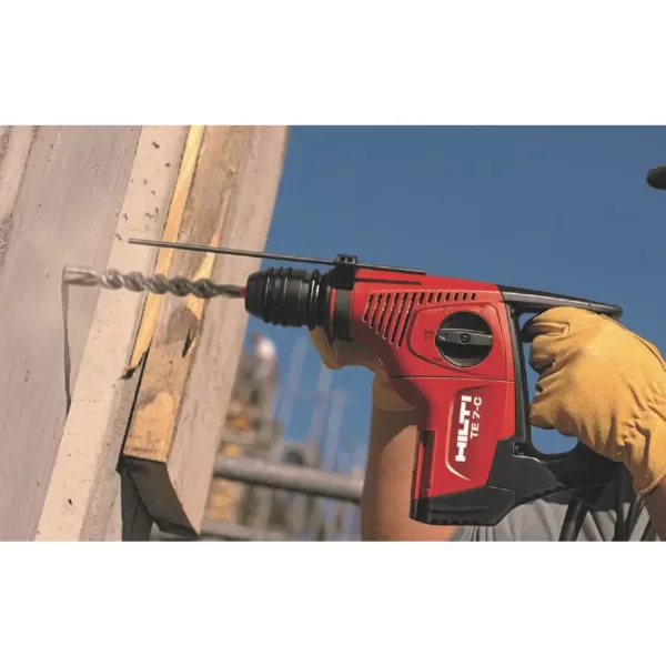Hilti 6 Amp 120-Volt Corded SDS-Plus TE-7C Concrete Rotary Hammer Drill with Flat Chisel and TE-CX M4 Bit Set