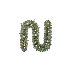 Home Accents Holiday 9 ft. St. Germain Battery Operated Pre-Lit LED Artificial Christmas Garland