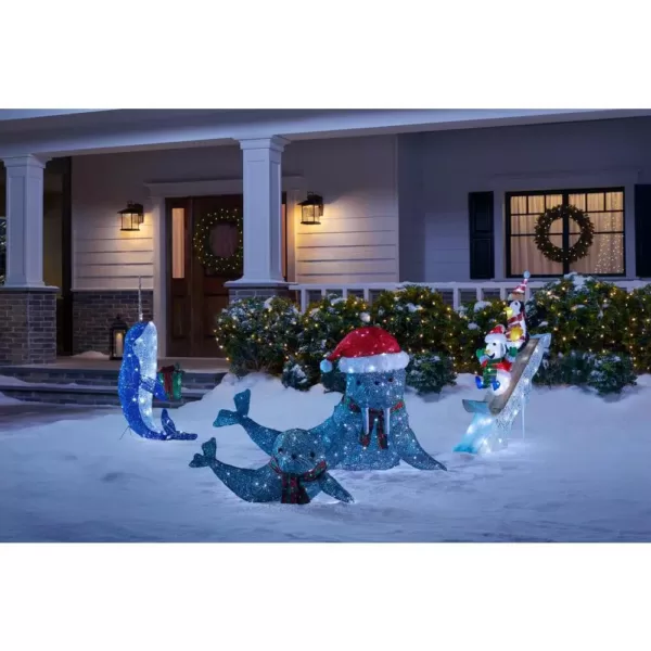 Home Accents Holiday 4 ft LED Penguin and Skating Snowman