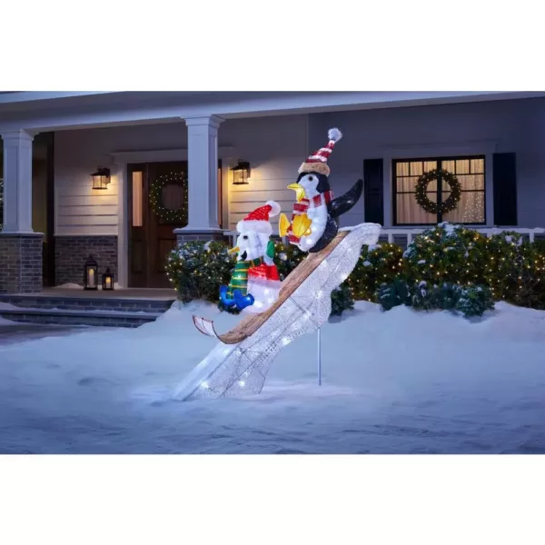 Home Accents Holiday 4 ft LED Penguin and Skating Snowman