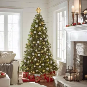 Home Accents Holiday 7.5 ft Alexander Pine Pre-Lit LED Artificial Christmas Tree with 550 SureBright Warm White Lights