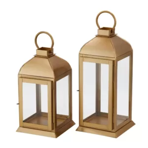 Home Decorators Collection Home Decorators Collection Gold Stainless Steel Candle Hanging or Tabletop Lantern (Set of 2)