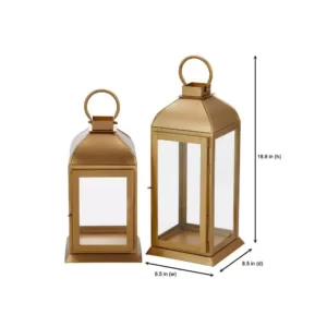 Home Decorators Collection Home Decorators Collection Gold Stainless Steel Candle Hanging or Tabletop Lantern (Set of 2)