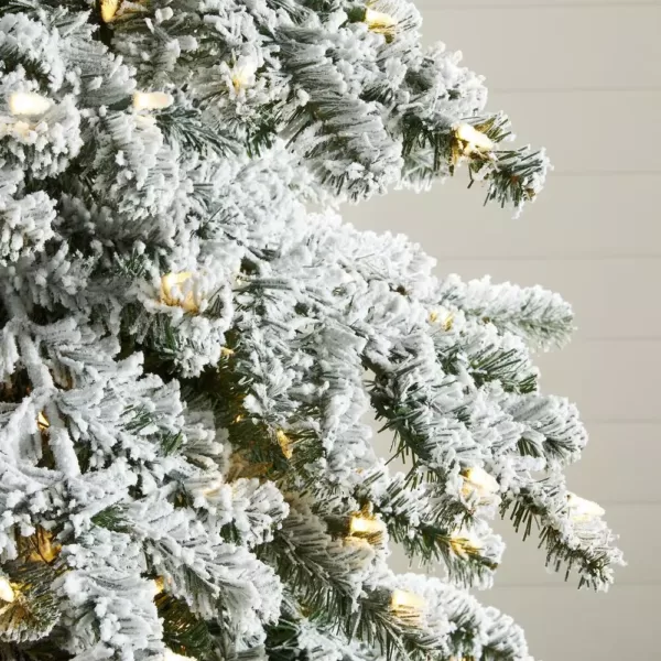 Home Decorators Collection 7.5 ft. Risch White Pine Heavy Flocked LED Pre-Lit Artificial Christmas Tree with 1000 SureBright Warm White Lights