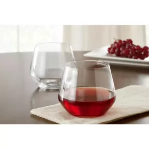 Home Decorators Collection Genoa 18.5 oz. Lead-Free Crystal Stemless Wine Glasses (Set of 4)