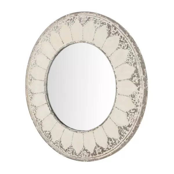 Home Decorators Collection Medium Round Ivory Antiqued Classic Accent Mirror (32 in. Diameter)