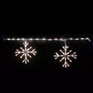 HOLIDYNAMICS HOLIDAY LIGHTING SOLUTIONS 70-Count Classic White Christmas Roofline Decor LED Blizzard Artisticks (Set of 2)