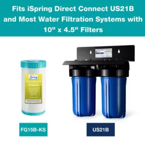 ISPRING 10 in. x 4.5 in. Premium GAC and KDF Carbon Filter Replacement Water Filter Cartridge for Undersink Filter System