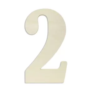 Jeff McWilliams Designs 18 in. Oversized Unfinished Wood Number "2"
