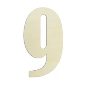 Jeff McWilliams Designs 18 in. Oversized Unfinished Wood Number "9"