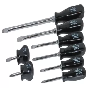 K Tool International Black Phillips and Slotted Screwdriver Set (8-Piece)