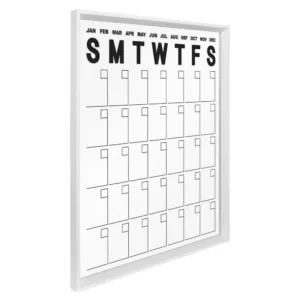 Kate and Laurel Calter White Acrylic Monthly Calendar Memo Board
