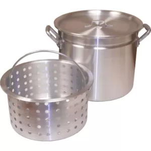 King Kooker 32 qt. Aluminum Stock Pot in Silver with Lid