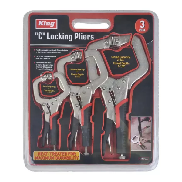 KING C-Clamp Locking Pliers Set (3-Piece Set)