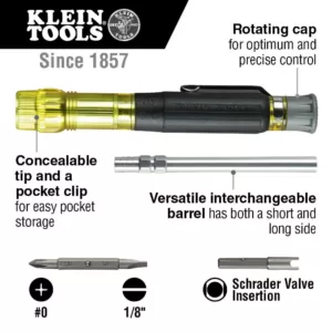 Klein Tools 3-in-1 HVAC Pocket Multibit Screwdriver