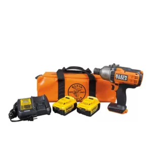 Klein Tools 20-Volt Brushless Cordless 7/16 in. Impact Wrench with Two 4.0 Ah Batteries and Charger