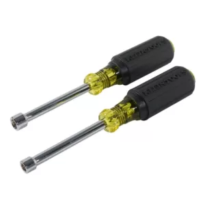 Klein Tools 2-Piece Magnetic Nut Driver Set with 3 in. Hollow Shafts- Cushion Grip Handles
