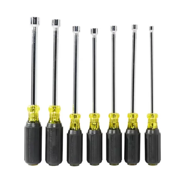 Klein Tools 7-Piece Magnetic Nut Driver Set with 6 in. Hollow Shafts- Cushion Grip Handles