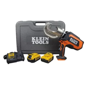 Klein Tools Battery-Operated 12-Ton Crimper with Two 4 Ah Batteries, Charger and Case
