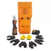 Klein Tools Battery-Operated Cutter/Crimper Kit with 3 Cutting Jaws 3 Crimping Jaws Two 2 Ah Batteries Charger and Bag