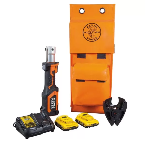 Klein Tools Battery-Operated Cu/Al Cutter with Two 2 Ah Batteries Charger and Bag