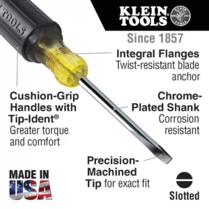 Klein Tools Assorted Screwdriver Set with Cushion Grip Handles (8-Piece)