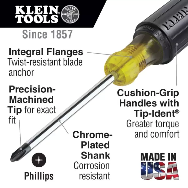 Klein Tools Screwdriver Set Plus Magnetizer, Cushion-Grip, 6-Piece