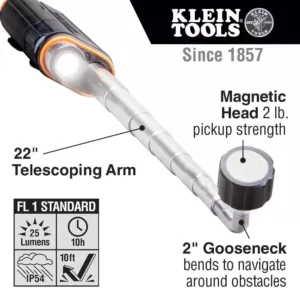 Klein Tools Telescoping Magnetic LED Pickup Tool