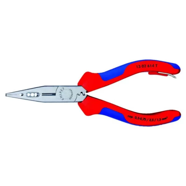 KNIPEX 6-1/4 in. 4-in-1 Electrician Pliers with Dual-Component Comfort Grips and Tether Attachment
