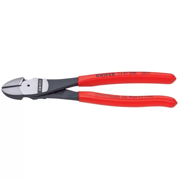 KNIPEX Heavy Duty Forged Steel 8 in. High Leverage Diagonal Cutters with 64 HRC Cutting Edge and Straight Handle