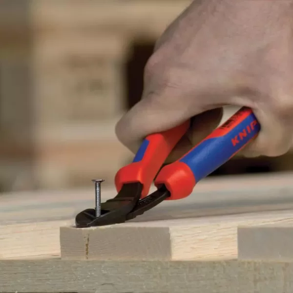 KNIPEX 10 in. Angled High Leverage Diagonal Cutters with Dual Component Comfort Grips and Tether Attachment