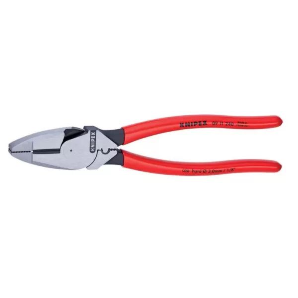KNIPEX 9-1/4 in. High Leverage Lineman New England with Tape Puller and Crimper